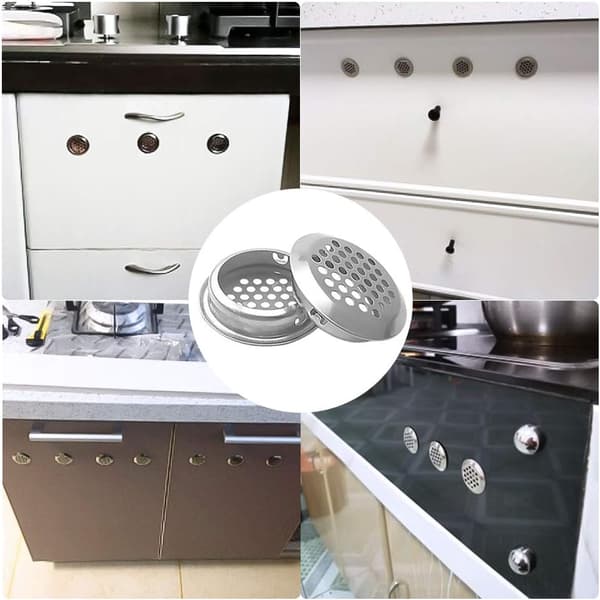 20 stk. ventilationsgitter i rustfrit stål, 35 mm runde ventilationsgitter