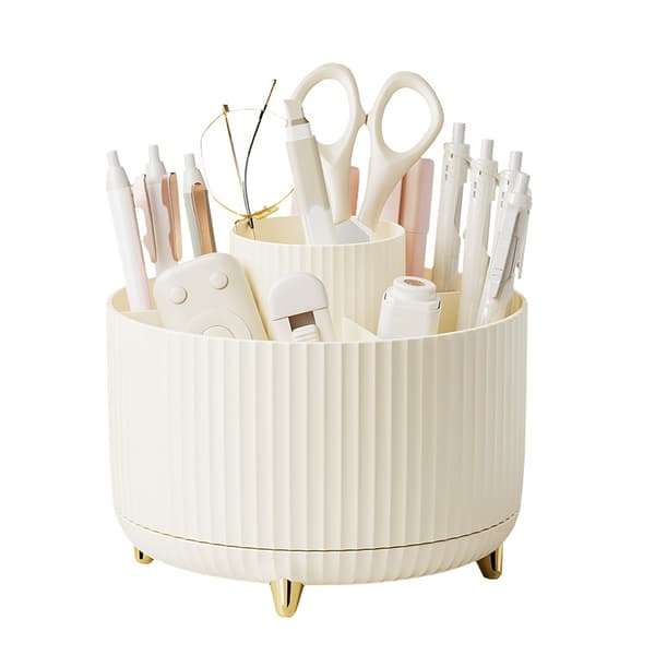 360° roterende makeup-arrangør - Makeupbørsteholder med 5 rum