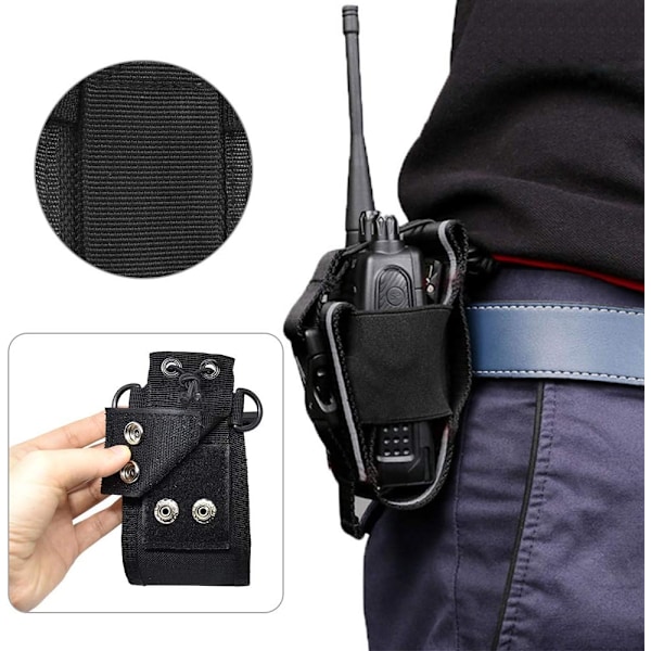 2 stk Universal Nylon Radioveske Multifunksjonell Walkie Talkie Bag Taktisk Radiolomme 13.5*8*4.5cm for Telefon GPS Walkie Talkie