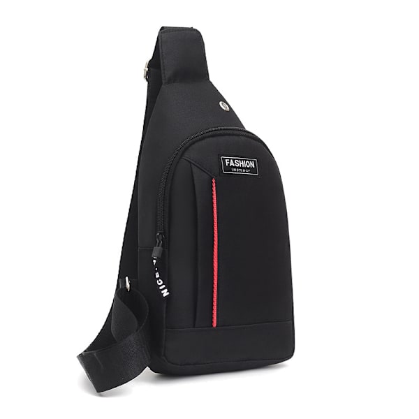 Herr bröstväska crossbody väska vattentät axelväska fritid liten axelväska bröstväska för vandring cykling resor (svart, en storlek)