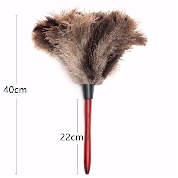 Ostrich feather duster for cleaning from fan blades to furniture