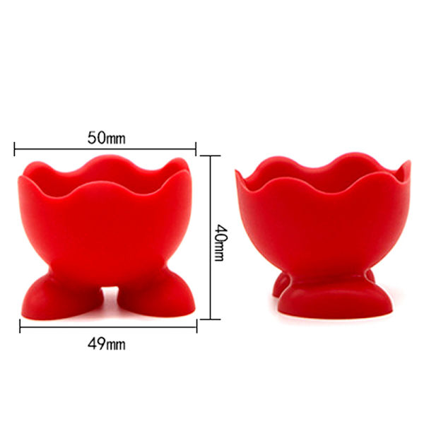 1 kpl silikonimunakuppi värikkäitä aamiaismunan tarjoilukuppi sienimunapidike punainen 5*5*4cm