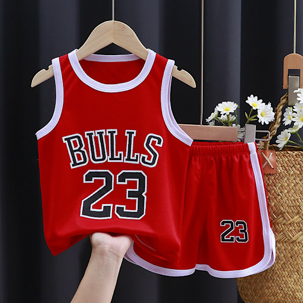 Barnehagebarn Basketball Genser Sett Baby Gutter Jenter Brev Vest + Sports
