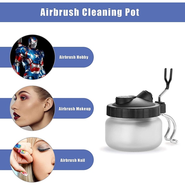 Airbrush rengöringskit, glas Airbrush rengöringsbehållare med rengöringsnål