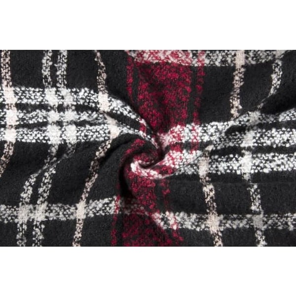 Boho poncho med öppen framsida, oversize stickad rutig sjal, wrap, kofta