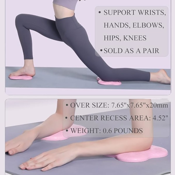 2PCS Yoga Props Tillbehör  Kuddar Knän och Armbågar, Halkfria Yogamattor