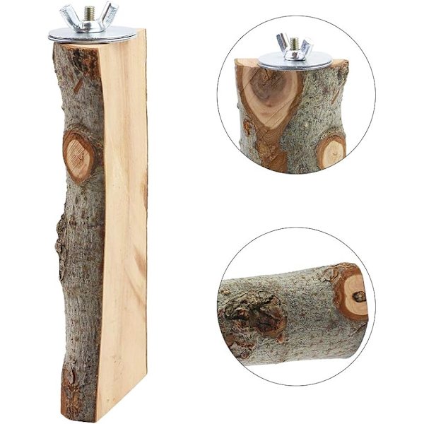 4 pakke naturlige trepinne fugl abbor stativ grener gaffel leker, kjæledyr fuglebur tre hengende abbor plattform hengekøye sving leketøy 13-20cm tre farge