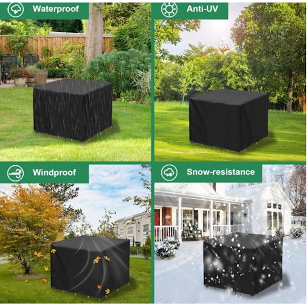 Firkantet Havebordsovertræk, Vandafvisende Havemøbelovertræk, Anti-UV, 210D Oxfordstof Udendørs Havemøbelbord Stol Overtræk (90x90x90cm)