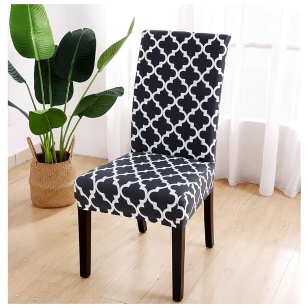 Housu de chaise Spandex, housse de chaise imprimée extensible 4 pièces, hous
