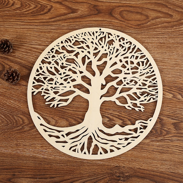 Träväggdekoration Livets träd, Skulptur för hemmet (30 cm)