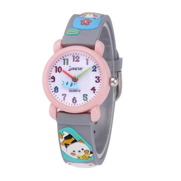 Børns 3d silikone elektronisk ur Sødt tegneserie vandtæt Quartz Watch