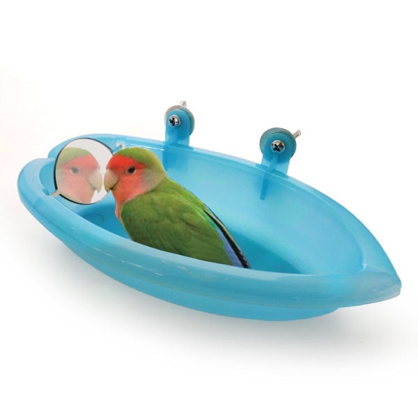 Fuglebad med speil, hengende fuglebad for små papegøyer, Conures, Cockati