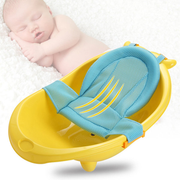 Baby Shower Støttestol, Nyfødt Badekar Brusebad Net, Ny Justerbar Komfortabel Skridsikker Baby Bad Sæde 0-3 År Gammel (Blå)