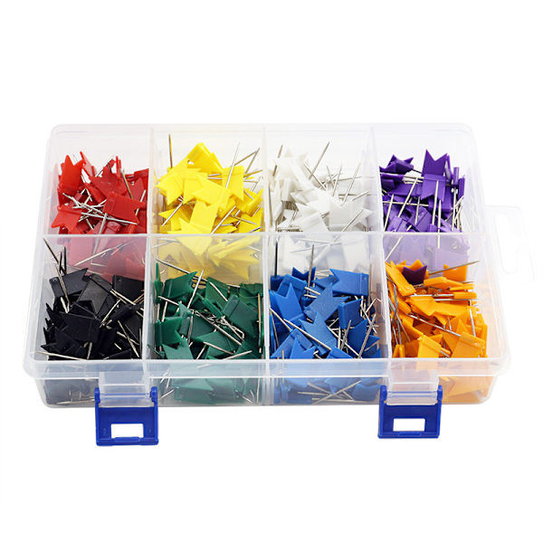 Paket med 400 Flaggstift, 35 mm Flerfärgade Push Pins för Korktavla, Världskarta (8 Blandade Färger)