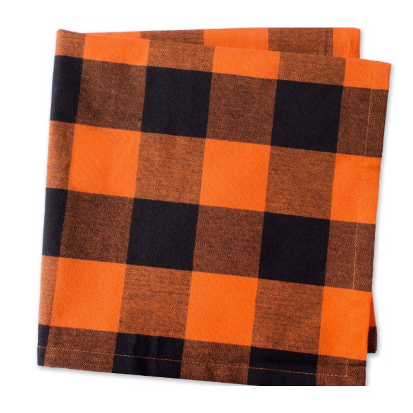 Halloween Buffalo Check Plaid Duk, Bomull Polyester Blanding Klassisk Familie Middagsbord Duk 33*180cm