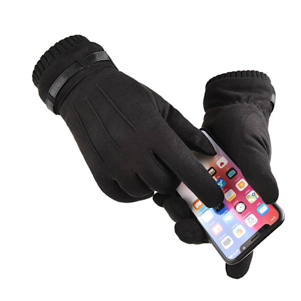 2 stk. Vintervarme Touch Screen Handsker kompatible Mænd Kvinder Termisk Ruskind Fleece Foret Anti-Slip Vintervanter kompatible Udendørs Sport Kørsel Cykling