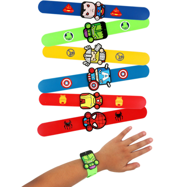 6 stk Superhelt armbånd Slap Bands Gutters Avengers armbånd, for