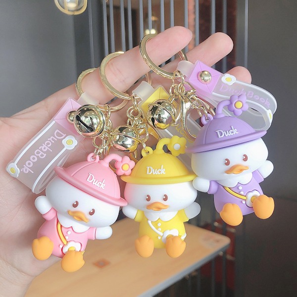 Cartoon Anime Doll Ko Keychain Söt Väska Hänge Personlighet Biltillbehör Kreativ Liten Present, Vit, (vit-ko)