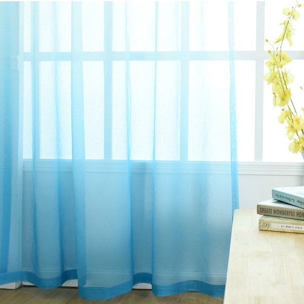 Sæt med 2 transparente gardiner Gradient Øje Polyester Vindue Myggenet 132*
