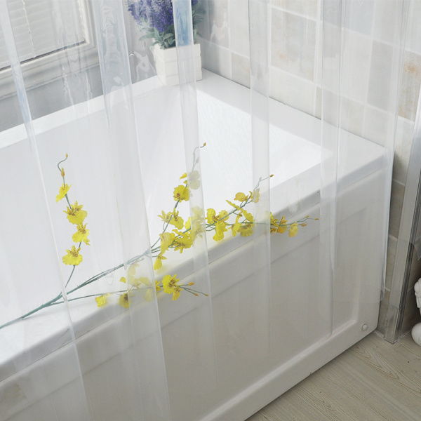 Kylpyhuoneen suihkuverhon vuori, 72\" L x 72\" K, läpinäkyvä, vedenpitävä suihkuverhon vuori