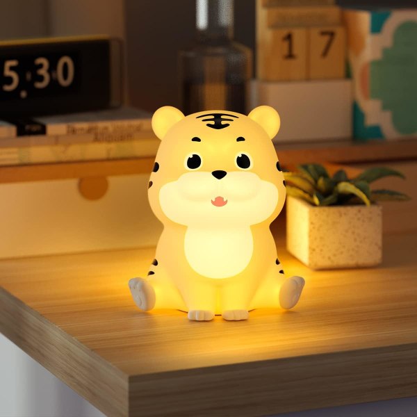 Børnenatlampe Cute Tiger, Squishy Night Light til soveværelset, Cute