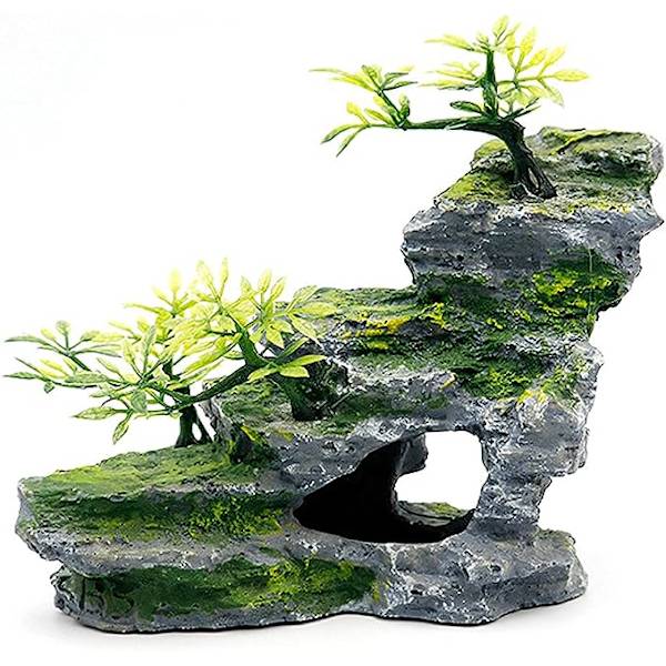 Akvarie Ornament Rock Cave Landskab Kunstig Bjergudsigt St