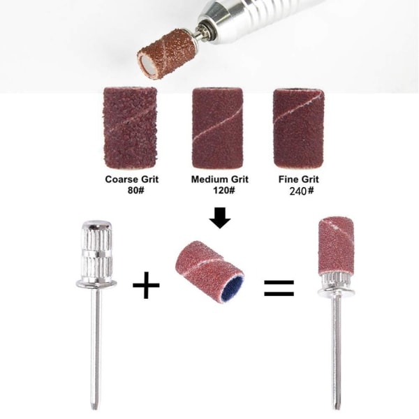 6 drill bits - Bits for elektrisk fil - Sanding band Silver