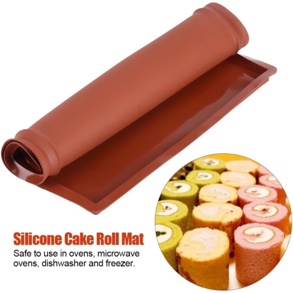 Swiss Roll Bageplade - Silikon Bageplade Silikon Cookie Form til Pizza Kiks, Varmebestandig og Non-Stick Ovn Bageplade