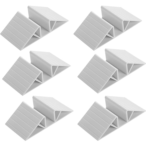 6 st stödben för husdjursgrind isoleringsgrind, plast triangel förstärkningsbeslag fristående hundgrind staketpanel (vit) 12*6,5 cm