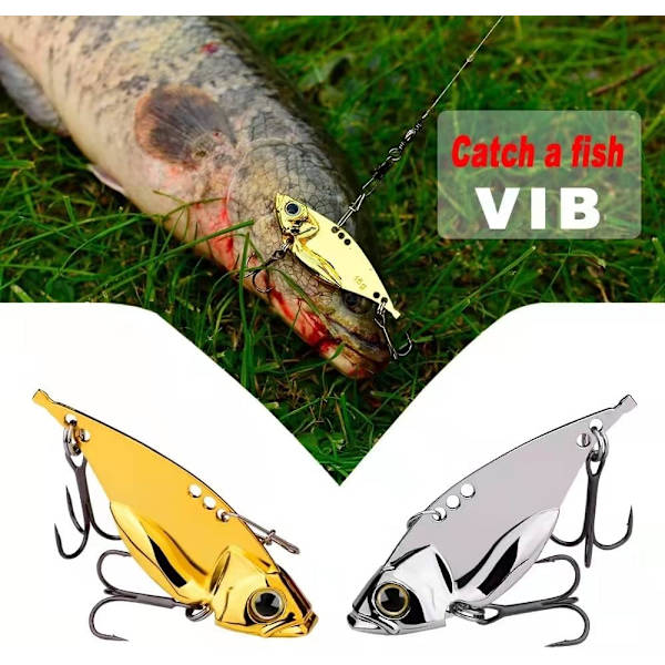 5-pack metallbladbeten för basfiskebeten Hård metall VIB fiskeskedar Crankbaits Swimbaits för öring Walleye Crappie Saltwater Blade Bait fiske