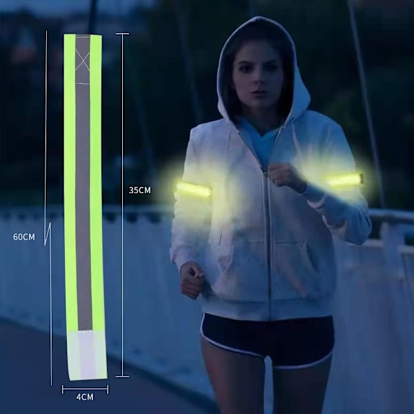 Reflekterende sikkerhetsarmbånd - Høy synlighet for sykling og jogging