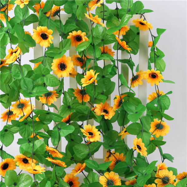 6 stycken konstgjorda solrosgirlanger, konstgjorda blommor deco, falska Fl