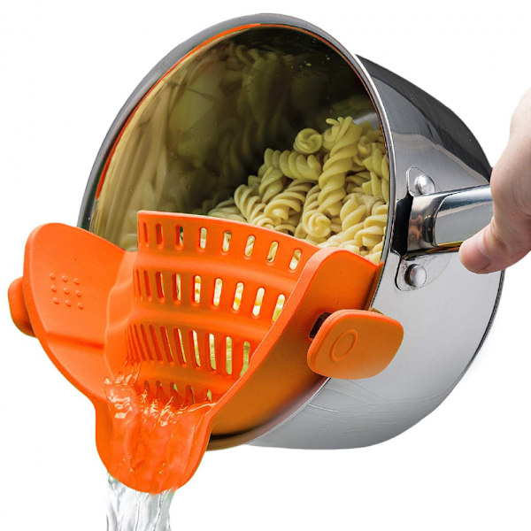 Silikonsil, värmetålig klämma på kastruller, köksredskap - orange, 1 st