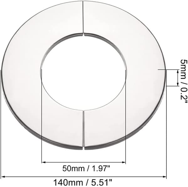 Sett med 2 krom rustfritt stål krandeksel med 51 mm hull