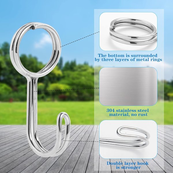 10 Spiral Krokar, Universal Krok Kan Kombineras Med Elastiskt Rep Band Bungee Snöre, DIY Spännare Krok för Poolöverdrag Trailer Bagage Cykel Motorcykel