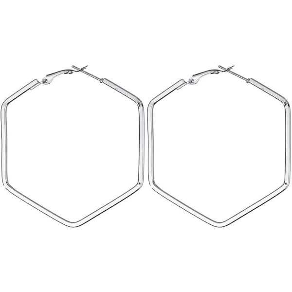 Sekskantede Hoop Øredobber for Kvinner Enkle Geometriske Mote Smykker Øredobber