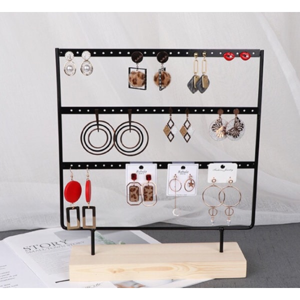 Örhängesställ, Örhängeshållare, Smyckesförvaring, Smyckesdisplay (69 Hål, Svart)