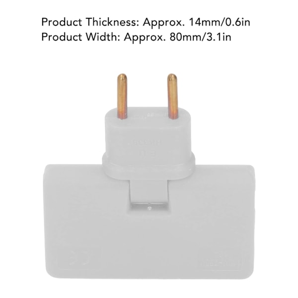 EU-pistokeviritin EU-pistokeviritin Abs, Messinki 5 kpl Langaton EU-pistokeviritin 180 asteen jatko 1-3 EU-pistoke-adapteri 110‑250V (Valkoinen)