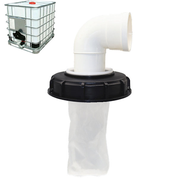 IBC-sadesuodatin kansi, IBC-kannen suodatinpeite 163mm/245mm suodatin IBC-sadesäiliölle, 90°