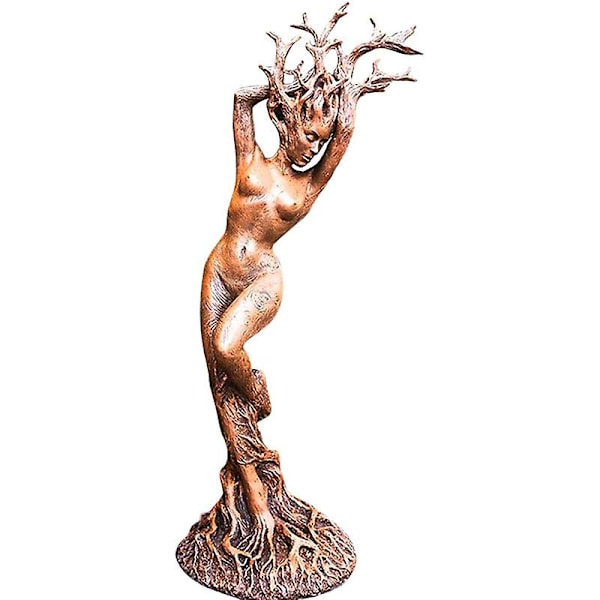 kompatibel Gudinnestaty Harts Träd Gud Skulptur Ornament Trädgårdshantverk Kreativ Staty Hem Rum Skrivbord Dekoration Tillbehör