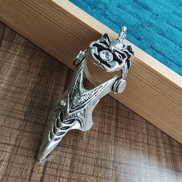 Smycken Silvery Armour Knuckle Full Finger Dubbel Loop Aktivitetsring Punk R