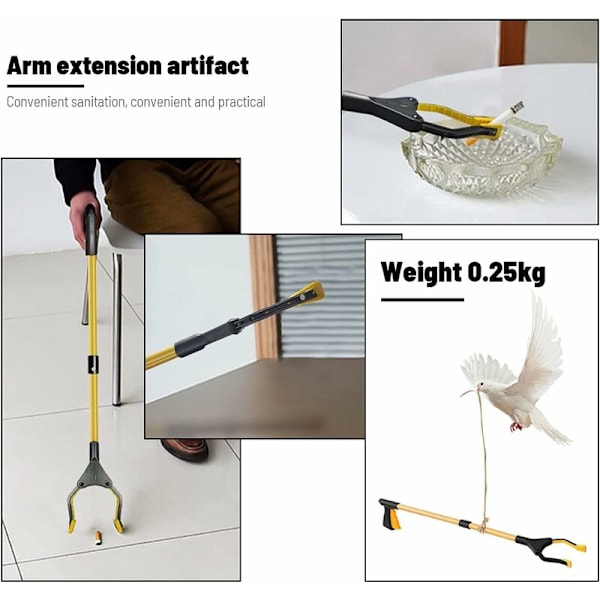 Alumiininen haravointityökalu, 81 cm taittuva tarttuja, pitkä teleskooppinen kumitarttuja