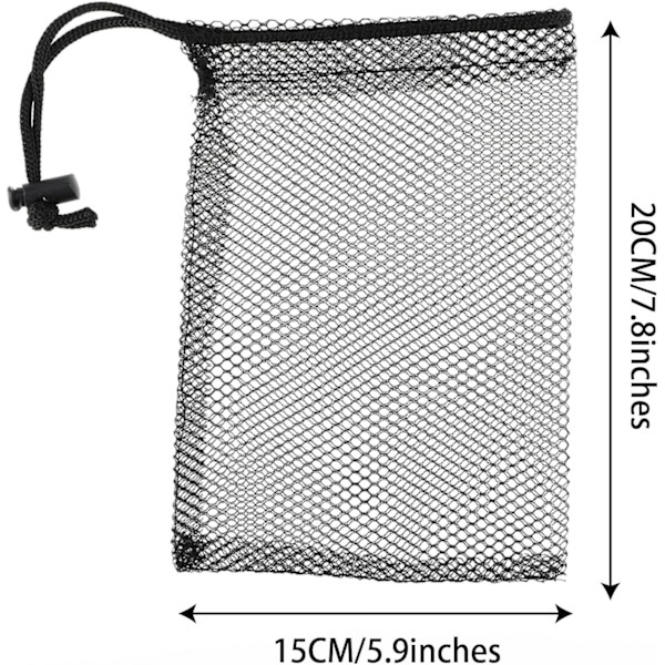 5 st Mesh-påsar Små, 20x15cm Påsar Dragskopåsar Mesh-påsar, Dragskopåsar Förpackningspåsar Mesh-påsar, Svarta Mesh-påsar Sandleksaker kompatibla Resor,