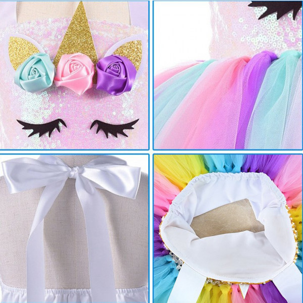 Fairy Princess Blomsterflicka Klänning för Småflickor 1-6Y Tulle Klänningar