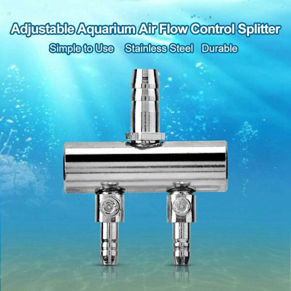 Akvarium luftstrømsdeler fisktank luftkontrollventil rustfritt stål Aqua