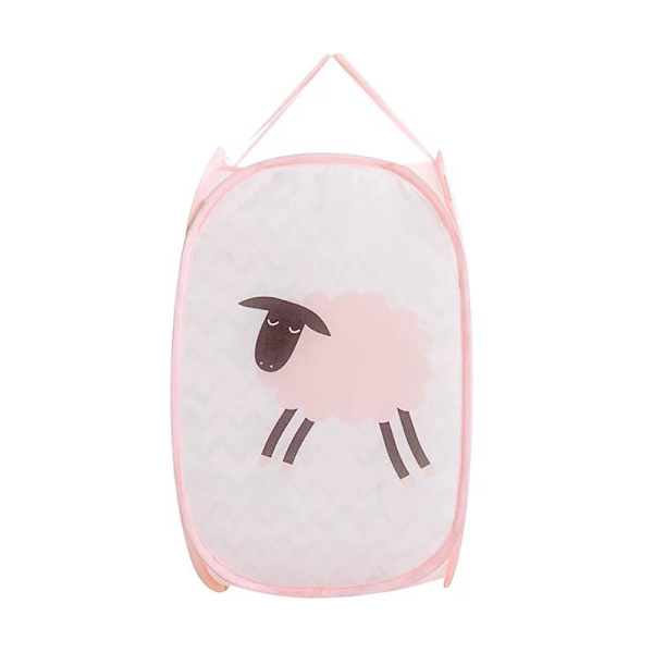 Sammenklappelig vasketøjskurv (pink)