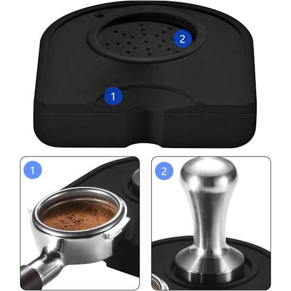 Silikon Gel Kaffe Tamper Mat, Espresso Silikon Tamper Mat, Silikon Tamping Pad för Barista Verktyg Hem Kök Bar Café, 14*12.5*0.6cm