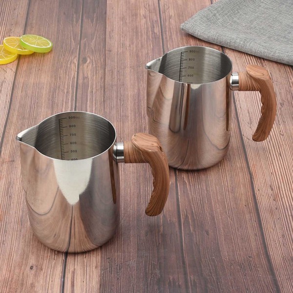 Melkeskummer i rustfritt stål for espresso, cappuccino og melkeskumming 100 ml