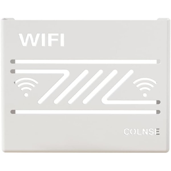 Väggmonterad Wi-Fi-router förvaringslåda, dekorativ vägg hylla, väggdekor, multifunktion för router, kabelorganisatör, vit