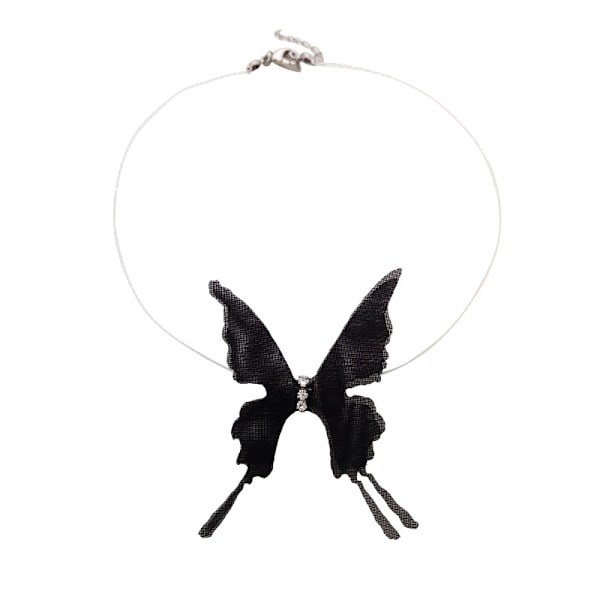 Halskjede, sommerfugl choker dekorasjon, svart